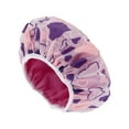 thumbnail image 1 of Unique Bargains 1 Pc Women Reusable Shower Cap for Bathroom Business Travel Purple PEVA Microfiber, 1 of 4
