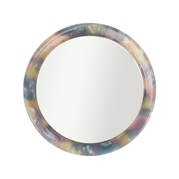 Unique Bargains 1 Pc Women Round Handheld Makeup Mirror for Beauty Parlor Travel Vacation Purple Acetate Glass Mirror