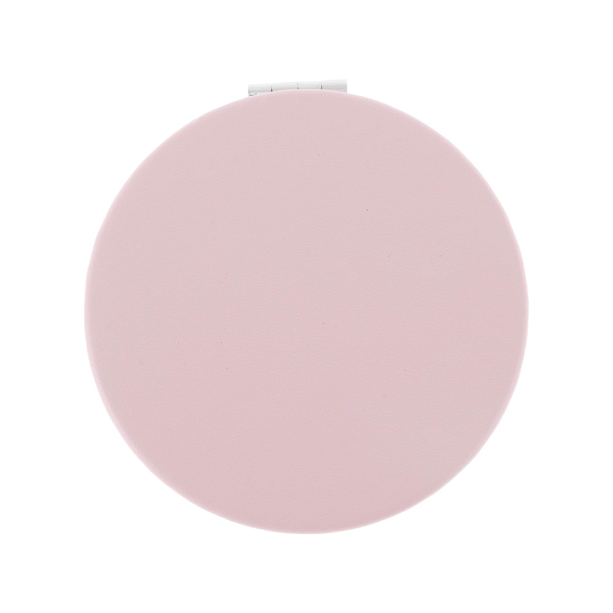 Unique Bargains 1 Pc Women Round Solid Color Makeup Mirror for Travel Pink