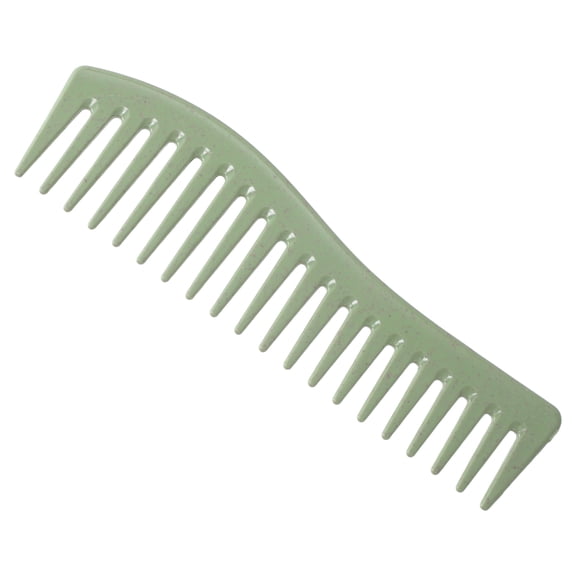 Unique Bargains 1 Pc Women S Shaped Wide Tooth Straightening Comb for Curly Hair Green