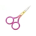 thumbnail image 1 of Unique Bargains 1 Pc Women Sharped Edged Scissors Facial Hair Scissors For Bedroom Stainless Steel Gold Tone Pink, 1 of 4