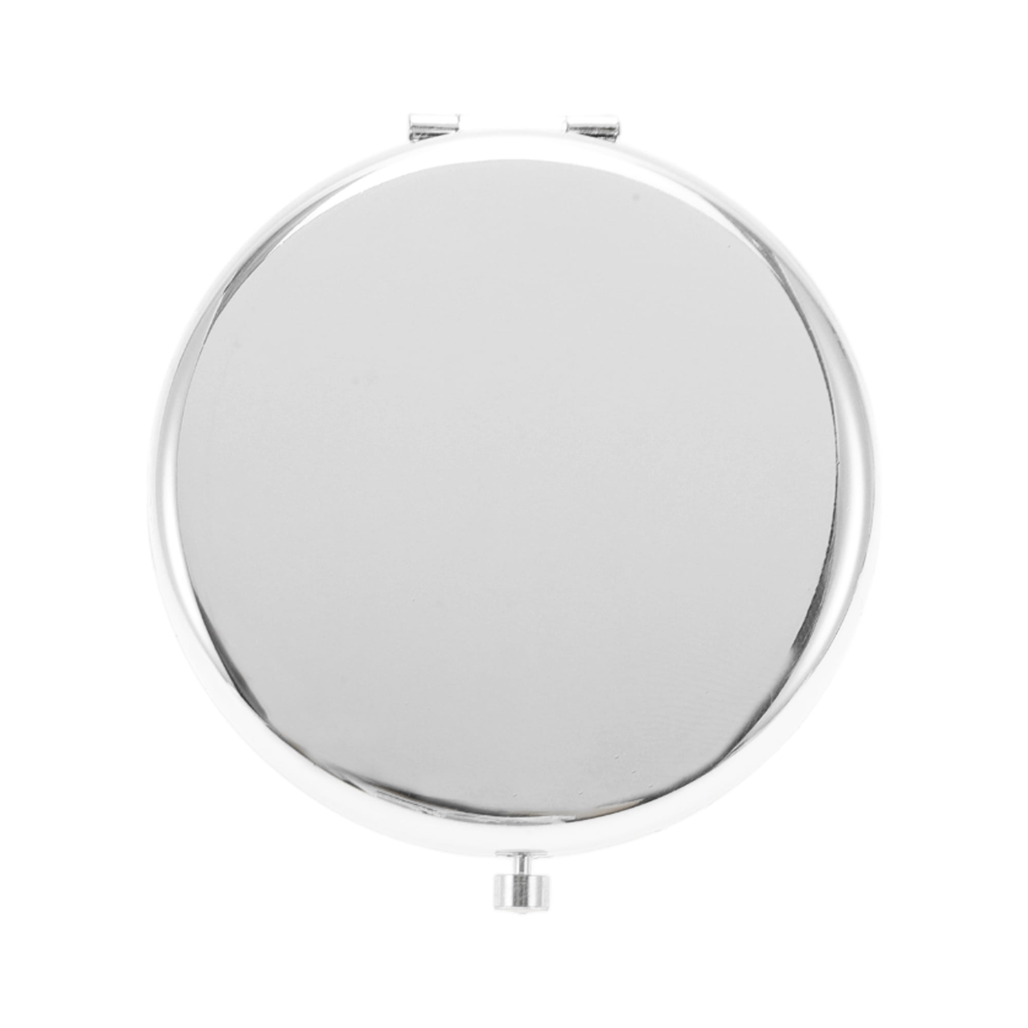 Unique Bargains 1 Pc Women Simple Circle Makeup Mirror for Travel Vacation Silver Tone