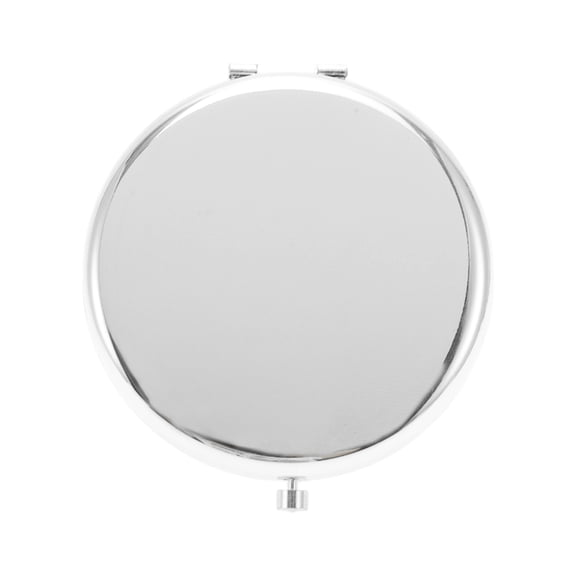 Unique Bargains 1 Pc Women Simple Circle Makeup Mirror for Travel Vacation Silver Tone