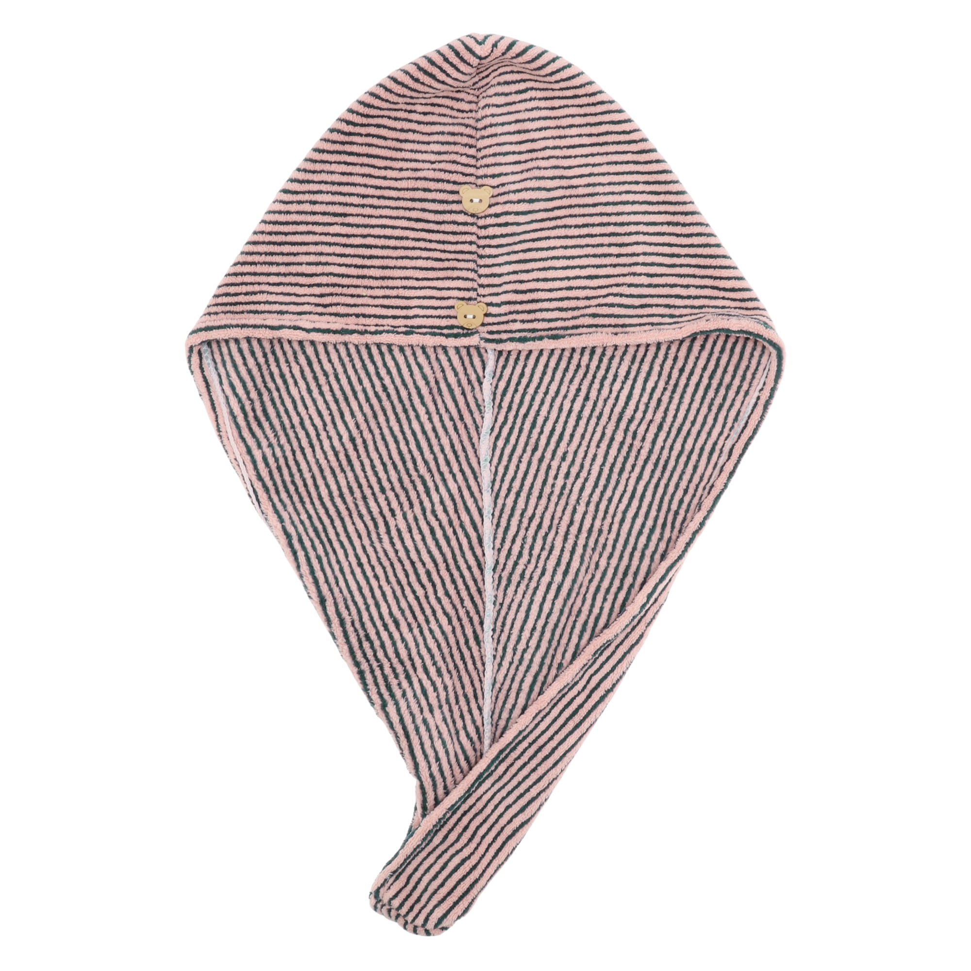 Unique Bargains 1 Pc Women Soft Pinstripe Hair Towel Vacation Pink