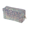 thumbnail image 1 of Unique Bargains 1 Pc Women Sparkly Sequin Makeup Bag for Business Travel Vacation Deep Blue Polyester, 1 of 2
