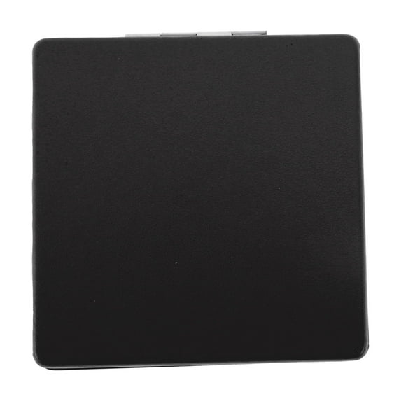 Unique Bargains 1 Pc Women Square Solid Color Makeup Mirror for Travel Vacation Black Metal PU Glass