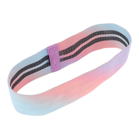 Unique Bargains 1 Pc Women Yoga Booty Bands for Gym Stretching Exercise 14.96"x3.15" Gradient Pink Blue Polyster Cotton Latex