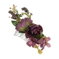 thumbnail image 1 of Unique Bargains 1 Pc Women's Durable Simulated Flowers Hair Clip Comb for Parties Dark Red Polyester Fabric Iron, 1 of 4