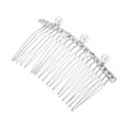 thumbnail image 1 of Unique Bargains 1 Pc Women's Flexible Pearls Side Comb for Parties Silver Tone Alloy, 1 of 4