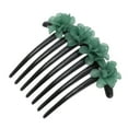 thumbnail image 1 of Unique Bargains 1 Pc Women's Frosted Hydrangeas Side Comb for Parties Blackish Green Plastic, 1 of 4