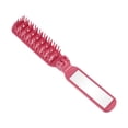 thumbnail image 1 of Unique Bargains 1 Pc Women's Hollow Foldable Mirror Comb Travel for Curly Straight Dry Wet Hair Red, 1 of 6