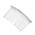 thumbnail image 1 of Unique Bargains 1 Pc Women's Long Double Rhinestones Side Comb for Parties Silver Tone Alloy, 1 of 4