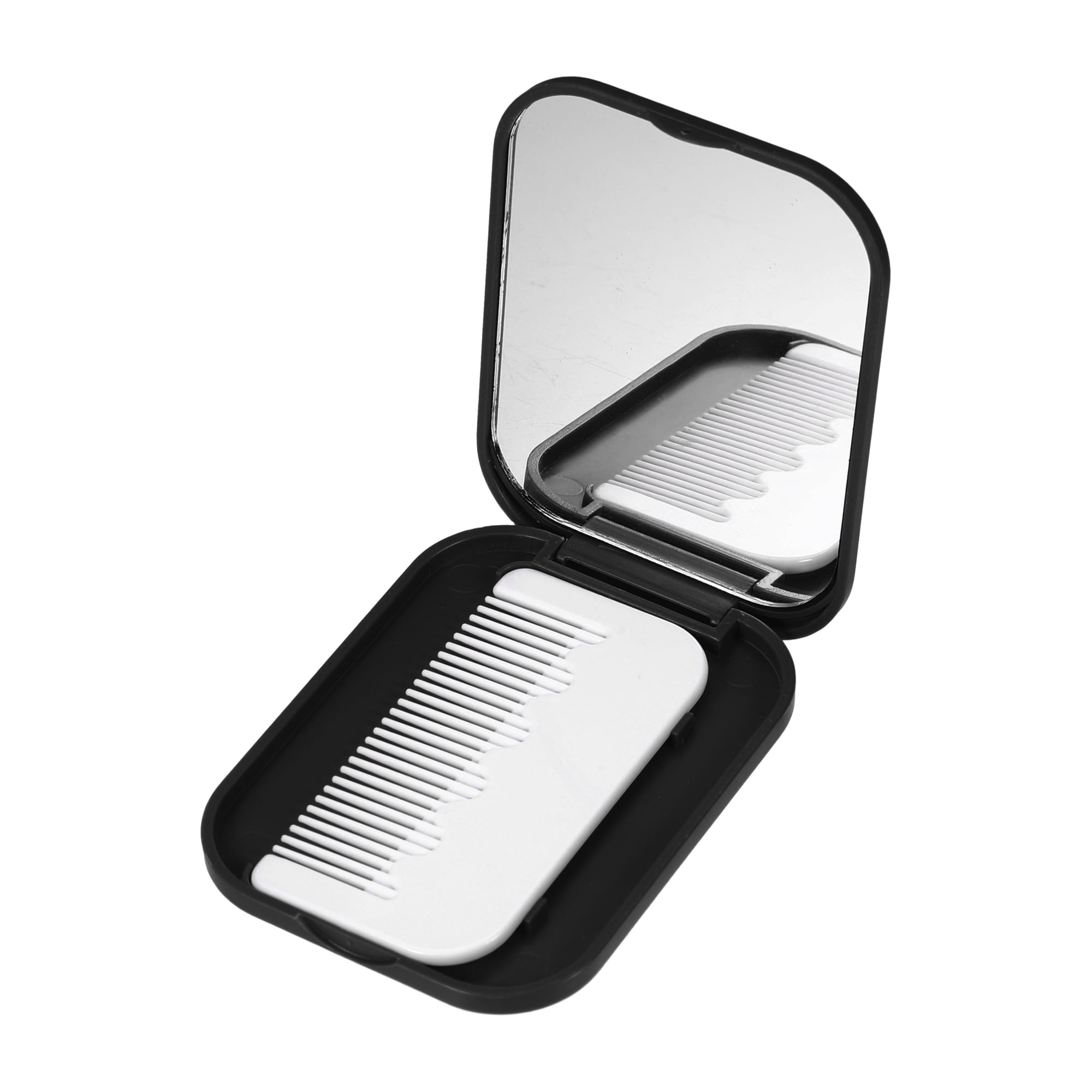 Unique Bargains 1 Pc Women's Mirror Comb for Curly Straight Dry Wet Hair Black
