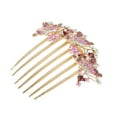 thumbnail image 1 of Unique Bargains 1 Pc Women's Portable Butterfly Rhinestones Side Comb for Parties Purple Alloy, 1 of 4