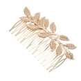 thumbnail image 1 of Unique Bargains 1 Pc Women's Portable Leaves Side Comb for Parties Rose Gold Tone Alloy, 1 of 4
