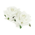 thumbnail image 1 of Unique Bargains 1 Pc Women's Portable Simulated Flowers Hair Clip Comb for Parties White Polyester Fabric Iron, 1 of 4