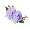 thumbnail image 1 of Unique Bargains 1 Pc Women's Portable Simulated Flowers Hair Clips Comb for Parties Purple Polyester Fabric Iron, 1 of 4