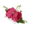 thumbnail image 1 of Unique Bargains 1 Pc Women's Portable Simulated Flowers Hair Clips Comb for Parties Rose Red Polyester Fabric Iron, 1 of 4