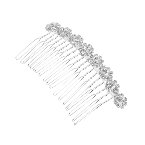 Unique Bargains 1 Pc Women's Portable Sunflower Side Comb for Parties Silver Tone Alloy