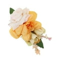 thumbnail image 1 of Unique Bargains 1 Pc Women's Reusable Simulated Flowers Hair Clip Comb for Parties Orange Polyester Fabric Iron, 1 of 4