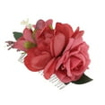thumbnail image 1 of Unique Bargains 1 Pc Women's Reusable Simulated Flowers Hair Clip Comb for Parties Red Polyester Fabric Iron, 1 of 4