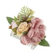 thumbnail image 1 of Unique Bargains 1 Pc Women's Reusable Simulated Flowers Side Comb for Parties Pink Polyester Fabric Iron, 1 of 4