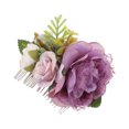thumbnail image 1 of Unique Bargains 1 Pc Women's Reusable Simulated Flowers Side Comb for Parties Purple Polyester Fabric Iron, 1 of 4
