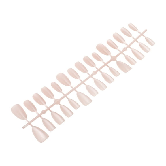 Unique Bargains 1 Pc Women's Short Almond Nails Tips Plating XS Pink