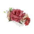 thumbnail image 1 of Unique Bargains 1 Pc Women's Simulated Flowers Hair Clip Comb for Parties Red Polyester Fabric Iron, 1 of 4