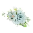 thumbnail image 1 of Unique Bargains 1 Pc Women's Simulated Flowers Side Comb for Parties Blue Polyester Fabric Iron, 1 of 4