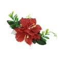 thumbnail image 1 of Unique Bargains 1 Pc Women's Styling Simulated Flowers Hair Clip Comb for Parties Red Polyester Fabric Iron, 1 of 4