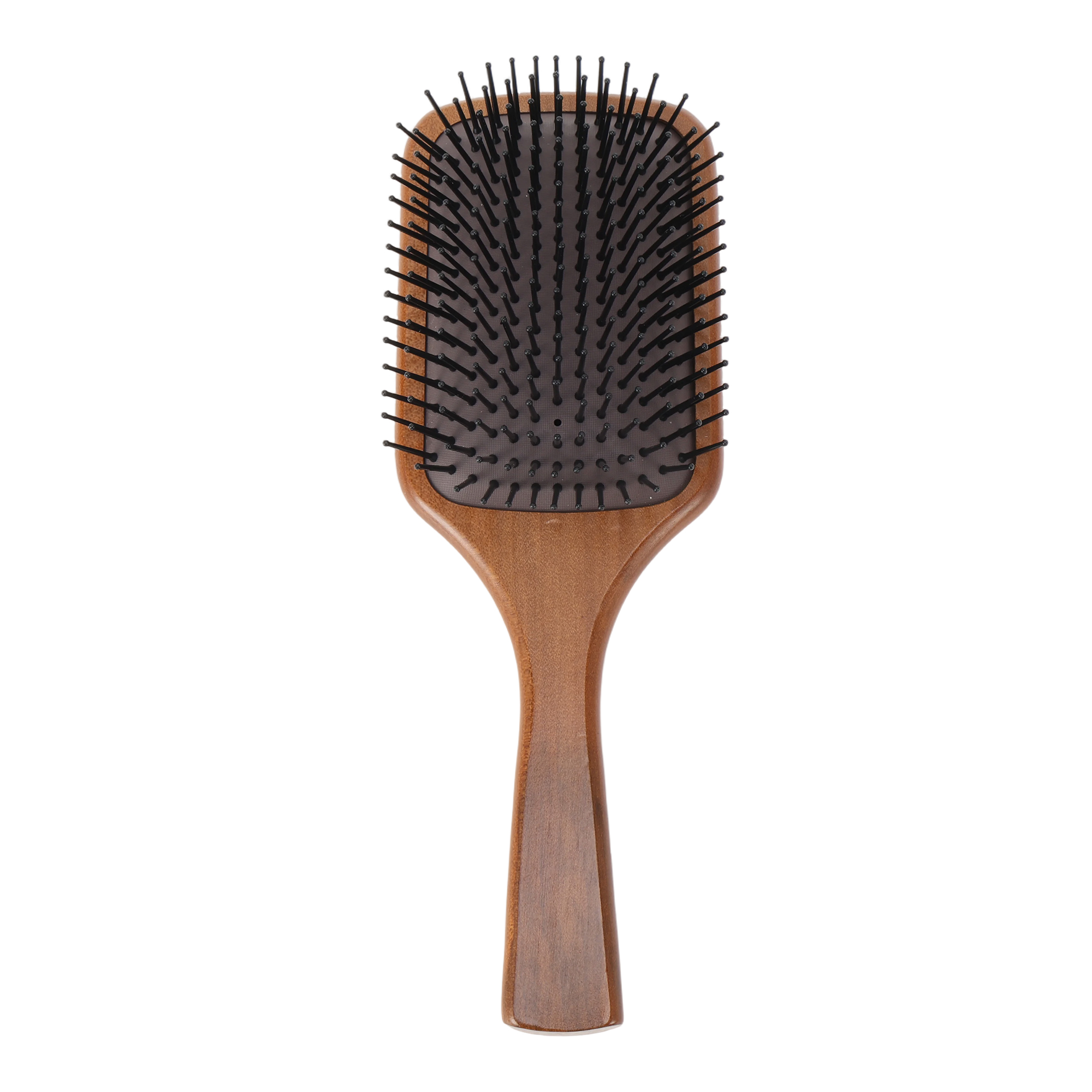 Unique Bargains 1 Pc Wood Airbag Hair Comb for Hair Care Dark Brown, Black 9.65"x3.27"