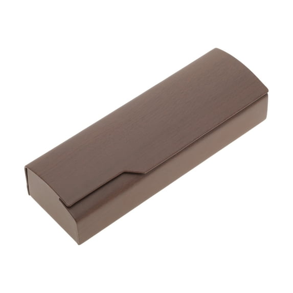 Unique Bargains 1 Pc Wood Grain EyeGlasses Case Portable Eyeglasses Storage Dark Coffee Color