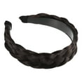 thumbnail image 1 of Unique Bargains 1 Pcs 1.61 Inch Wide Synthetic Hair Braided Headband Hair Hoop for Women and Girl Deep Brown, 1 of 7