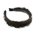 thumbnail image 1 of Unique Bargains 1 Pcs 1.65 Inch Wide Synthetic Hair Braided Headband Hair Hoop for Women and Girl Deep Brown, 1 of 2