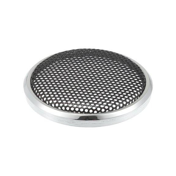 Unique Bargains 1 Pcs 1" Car Speaker Grills Cover Mesh Audio Subwoofer Protector Plating Silver Tone Black