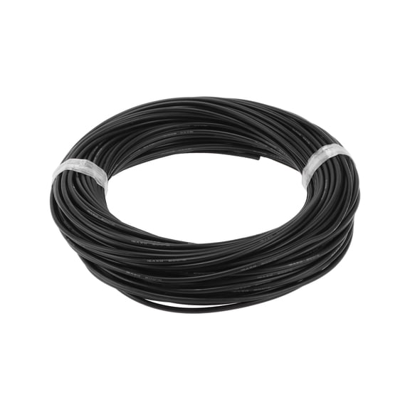 Unique Bargains 1 Pcs 16AWG Universal Ground Wire Car Radio, Automotive, Car speakers Power Wire Fully Insulated& Soft Touch Jacket TC Black 98FT