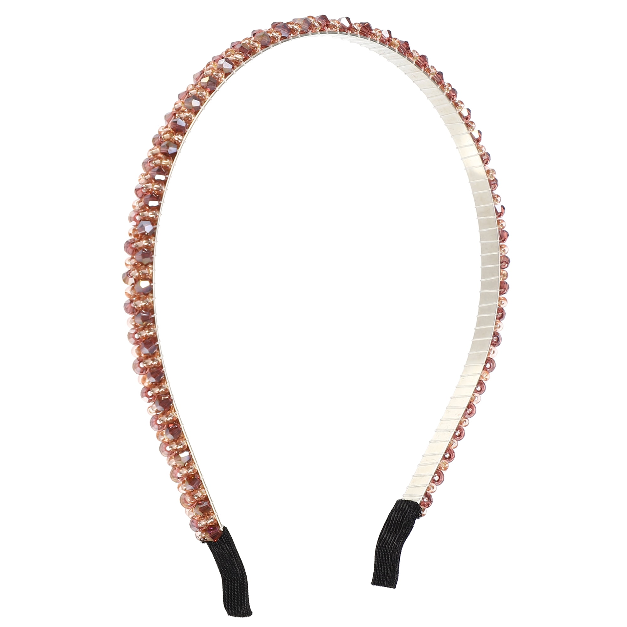 Unique Bargains 1 Pcs 2 Rows Rhinestone Headband Hairband for Women 0.31 Inch Wide Purple