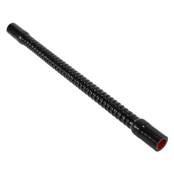 Unique Bargains 1 Pcs 22mm 0.87" ID 500mm 19.69" Length 0 Degree Black Red Car Threaded Silicone Hose Universal