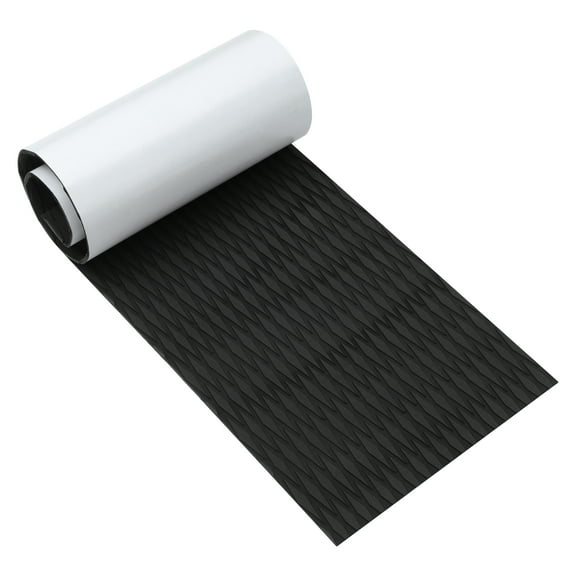 Unique Bargains 1 Pcs 47.24"x11.81" EVA Faux Teak Decking Sheet Mat for Boat Yacht Marine Deck Pad RV Car Trunk Black