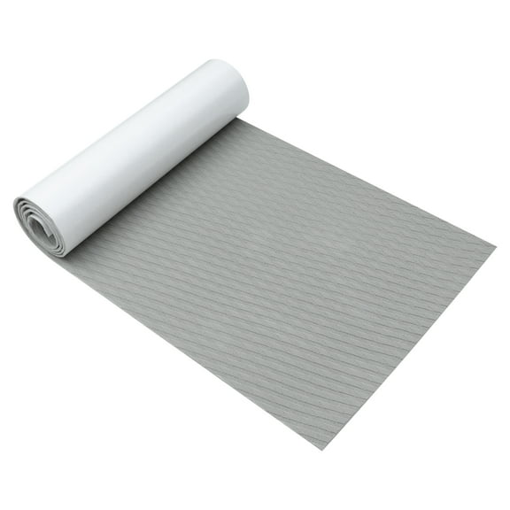 Unique Bargains 1 Pcs 90.55"x21.65" EVA Faux Teak Decking Sheet Mat for Boat Yacht Marine Deck Pad RV Car Light Gray