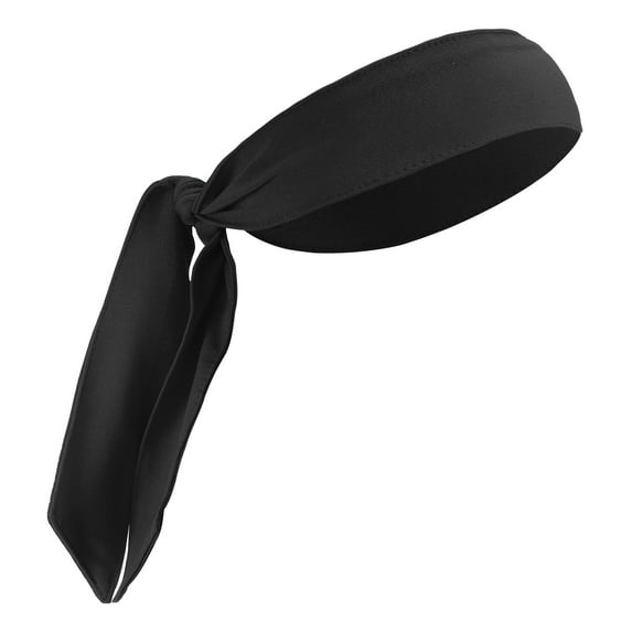 Unique Bargains 1 Pcs Adjustable Nonslip Sweat Wicking Tennis Tie Headband Sweatband for Men Women Black