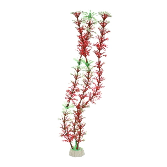 Unique Bargains 1 Pcs Aquarium Plants Decorations Artificial Aquatic Plant Red Green