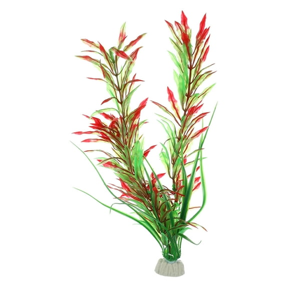 Unique Bargains 1 Pcs Aquarium Plants Decorations Artificial Aquatic Plants Red