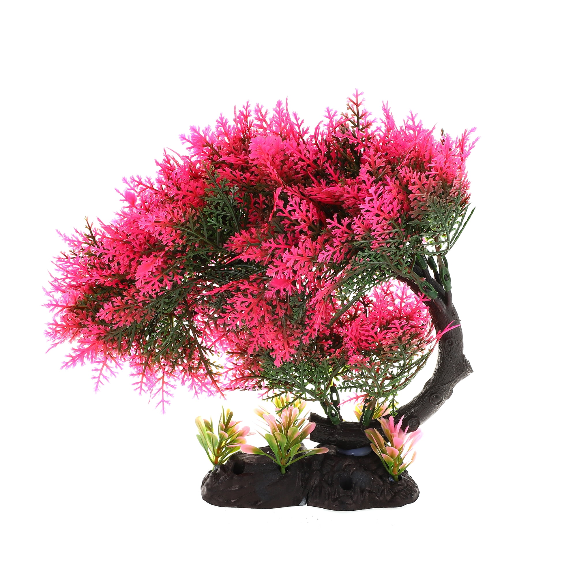 Unique Bargains 1 Pcs Aquarium Plants Tree Decorations Fish Tank Aquatic Plant Red 7.87"