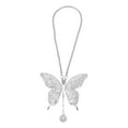 thumbnail image 1 of 1 Pcs Artificial Crystal Butterfly Car Rear View Mirror Pendant Accessories Car Hanging Ornament Transparent White, 1 of 6