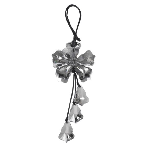 Unique Bargains 1 Pcs Artificial Crystal Crystal Flower Car Rear View Mirror Pendant Accessories Car Hanging Ornament Gray