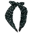 thumbnail image 1 of Unique Bargains 1 Pcs Bowknot Headband with Bunny Ears Hairband for Women 2.17 Inch Green, 1 of 7