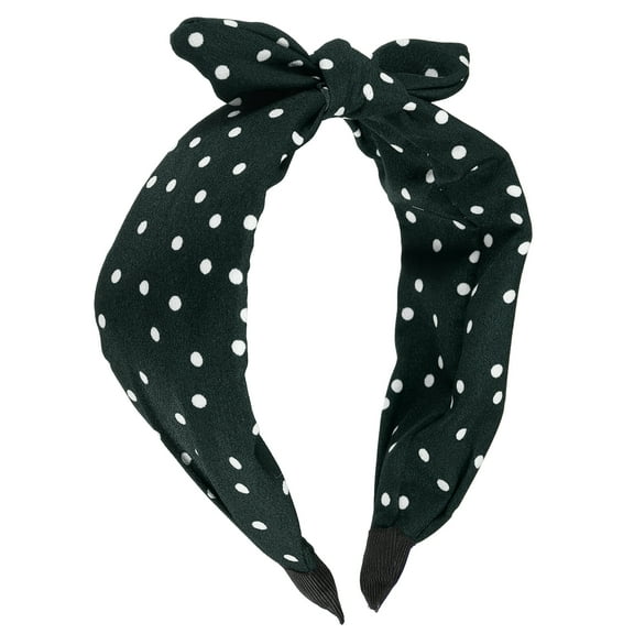 Unique Bargains 1 Pcs Bowknot Headband with Bunny Ears Hairband for Women 2.17 Inch Green
