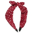 thumbnail image 1 of Unique Bargains 1 Pcs Bowknot Headband with Bunny Ears Hairband for Women 2.17 Inch Red, 1 of 7